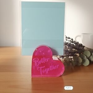 Pink Heart Photo Holder